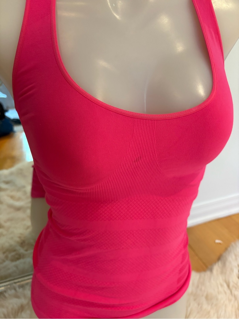 bebe Hot Pink Scoop Neck Tank
